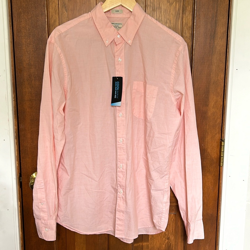 J.Crew Men’s Shirt Slim Large Pale Orange